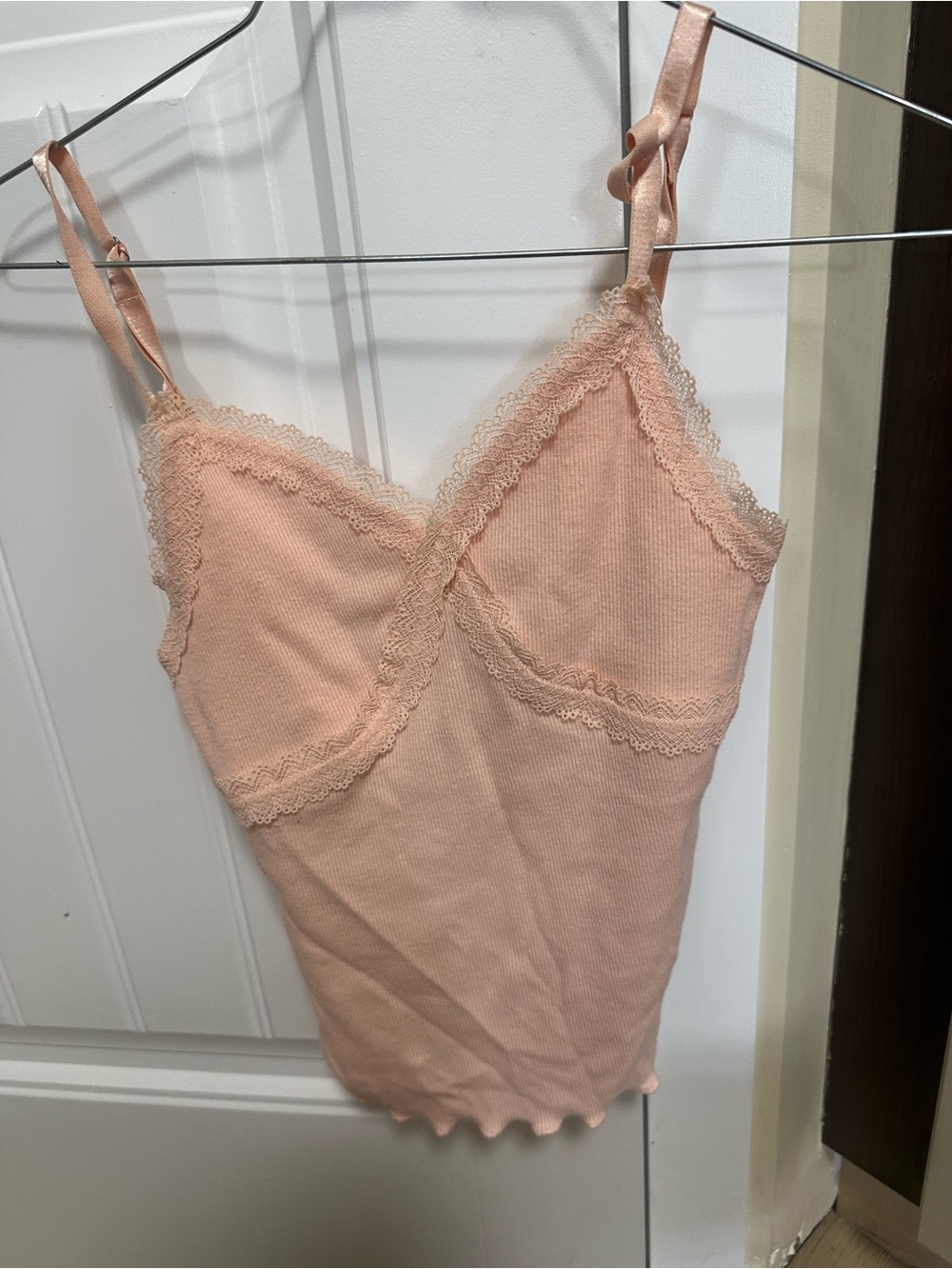 La vie en rose lace tank top salmon
